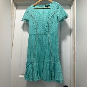 Elegant Teal Eyelet Dress